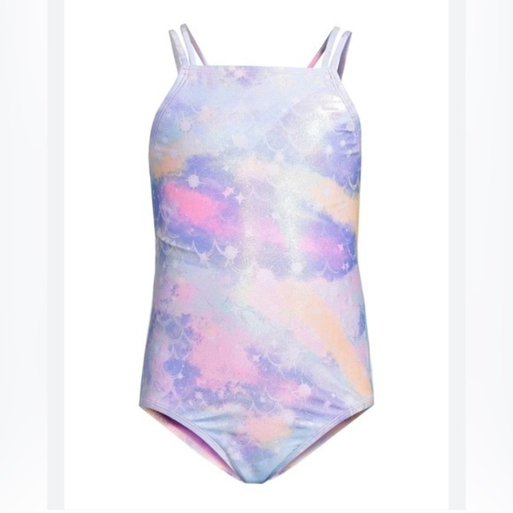 New Wonder Nation Girls Mermaid Swimsuit, 1-Piece, Size 14-16 XL Plus